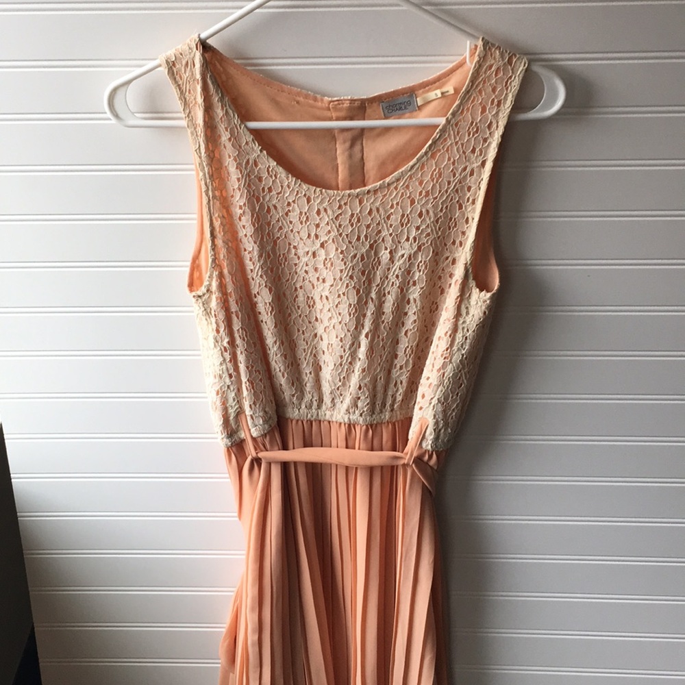 Peach colored dress